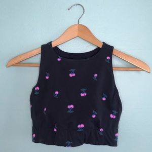 New Balance for J Crew performance crop top cherry